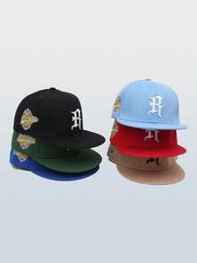1 pieza Gorra de béisbol ajustable con bordado de letra R, unisex, gorra casual tipo snapback para deportes al aire libre, viajes y correr (disponible en varios colores) - Multicolor - Ver 3