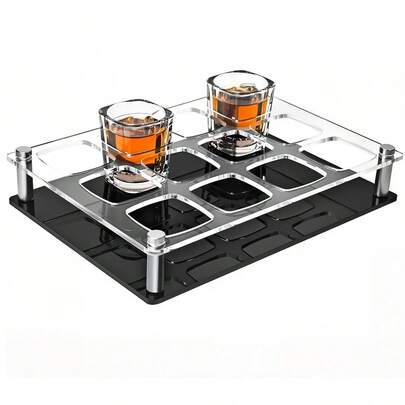 12pcs Acrylic Wine Glass Holder Tray, Clear Wine Glass Storage Box, Wine Display Rack, Accessories For Party, Bar, Club