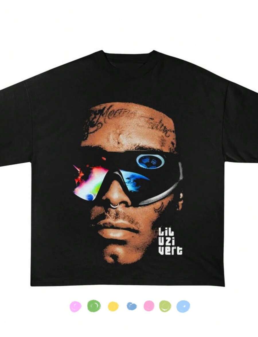 Lil Uzi - Graphic Shirt, Rap Shirt, Vintage Style Rap Tee, Hip Hop T Shirt, Gift_Personalized Gifts - 黑色 - 查看 1
