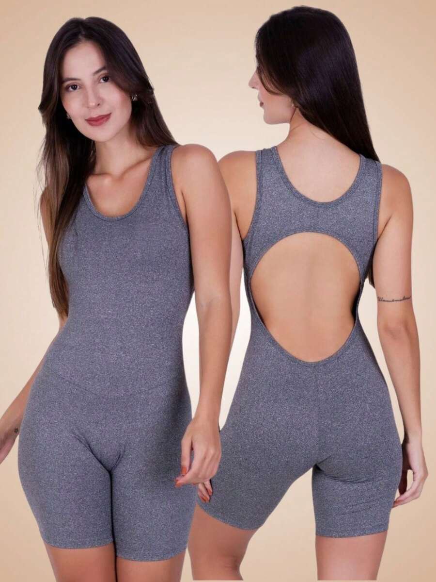 Plain Fitness Gym Jumpsuit Water Aerobics Clothing