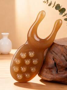 1/3Pcs Facial Massage Tools, Imitation Sheeps Horn Gua Sha Board, Tensile Rod, Face Special Resin Face Pulling Meridian Massage Stick - Multicolor - View 12