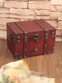 QINBEIYOU Vintage European Style Dual Leather Watch & Jewelry Storage Box, Room Decor - Dark Grey - View 7