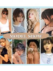 French Layered Bangs Wig, Women's Hairline Wig, Seamless French Bangs Wig, Suitable For Daily Wear, Easy To Wear, Seamless Hair Piece, Multi-Functional Hair Accessory, French Bangs, Natural Looking Wig - Multicolor - View 10