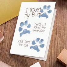 1 pieza Tarjeta de felicitación con sobre con diseño de "Lamida de trasero de perro y lamida de sobre", con lindas huellas de patas y texto hilarante, perfecta para propietarios de perros adultos, ideal para cumpleaños y celebraciones divertidas, tarjeta de felicitación|Tarjeta de humor de perro|Tarjeta de felicitación de papel - Multicolor - Ver 11