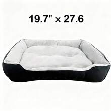 Calming Dog Bed,Pet Bed & Crate Mat,Deep Sleep Pet Mat For Medium And Small Dogs,High-Quality Polyester Fiber Fillm - màu đen - Xem 12