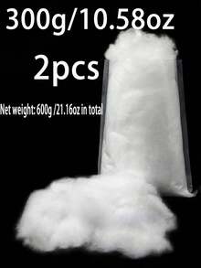 1pc 100g/300g/600g High Quality Polyester Fiber Filling, Premium PP Cotton, Silk Cotton, Feather Cotton Filler For DIY, Elastic Pillow Core Material, Polyester Fiber Filling For Wedding Decor, Pillow, Balloon, Candle Making, Packaging Cushion, Space Decoration, Art Craft - White - View 13