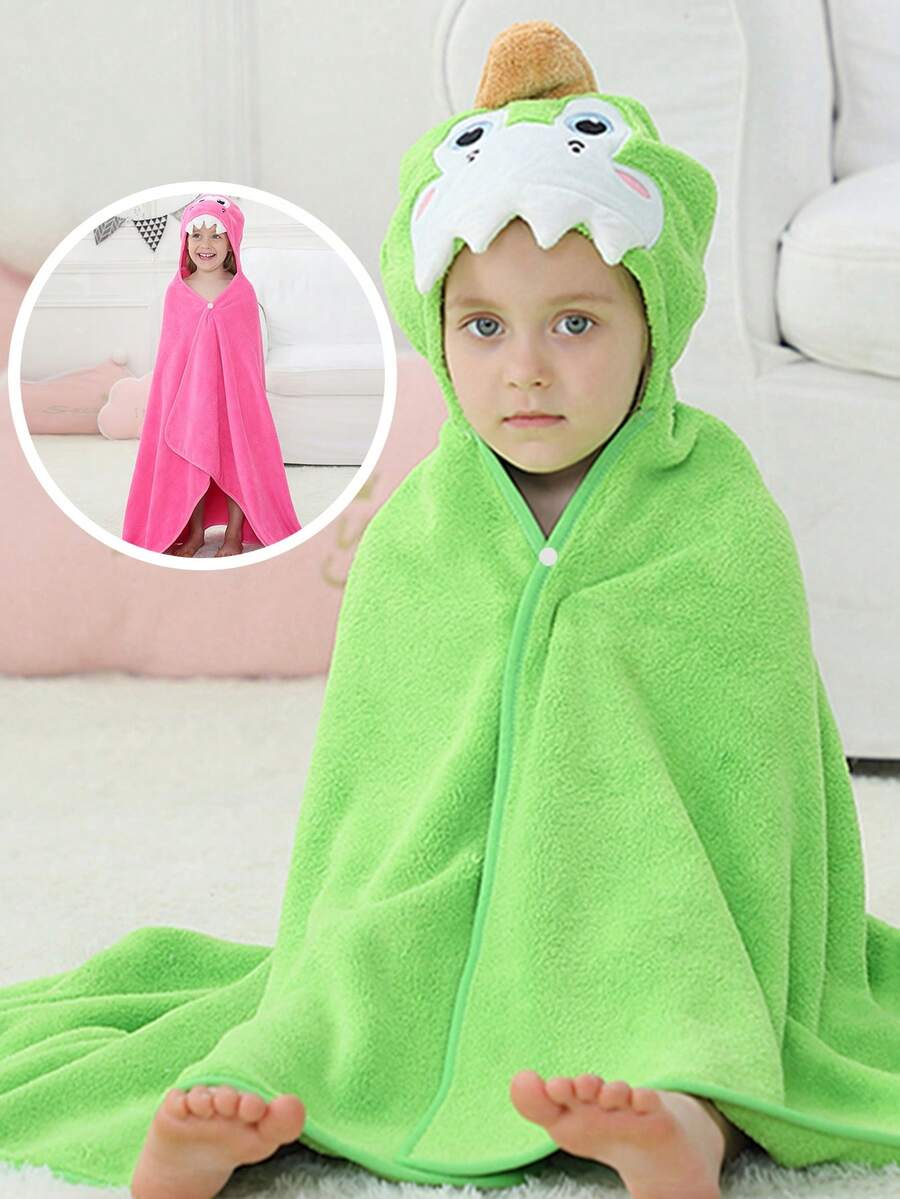 MICHLEY Cartoon Hooded Baby Bath Towel, Unisex, Soft & Comfortable, Can Be Used As Swim Robe Or Large Face Towel, Size: 49.2 Inches X 31.5 Inches, Suitable For 0-7 Years Old Babies - Multicolor - View 1