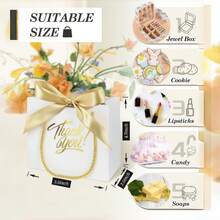 10pcs/1pc/20pcs White Gift Bags, Thank You Gift Bags With Handles, 5.5 X 2.36 X 4.7 Inches (Approx. 14 X 6 X 12 Cm) Mini Gift Paper Bags Bulk For Christening, Birthday, Wedding, Party, Valentine's Day Gift Boxes - Multicolor - View 3