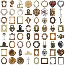 68 piezas de pegatinas de marco de fotos retro, adecuadas para decorar portátiles, cuadernos, fundas de teléfonos, hechas de material PET, pegatinas decorativas de papel - Multicolor - Ver 9