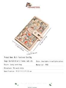 2024 Floral Oil Painting Card Holder - Vintage Women's Wallet, Multi-Card Slots, Large Capacity ID Card Holder, RFID Blocking Wallet, Can Hold Over 20 Cards - Multicolor - View 10