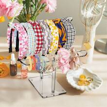 Headband Stand Organizer, 2-Layer Hairband Display Rack. Multi-Functional Storage Rack For Storing Hairbands And Jewelry Accessories, Ring And Necklace Display Rack, Watch, Glasses, Bracelet Display Rack. Bracelet, Bangle, Bedroom, College Dormitory, Women's Decorative Items.