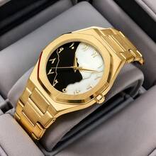 POEDAGAR Exclusive Luxury Men's Quartz Watch Fashion Round Dial Waterproof Office Business Stainless Steel Strap Casual Simple Design Japan Automatic Quartz Movement For Men's Watches Birthday Gifts Father's Day Gifts Lovers Business Partners Souvenirs Halloween Christmas - Multicolor - View 4