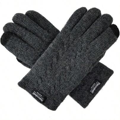 TTJM BRUCERIVER Ladie's Pure Wool Knit Gloves With Thinsulate Lining And Cable Design