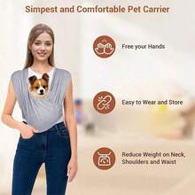 حقيبة حمل للحيوانات الأليفة بتصميم حزام الصدر الأمامي، قابلة للتهوية والراحة للقطط/الكلاب للسفر في الهواء الطلق، حقيبة صدر قابلة للطي