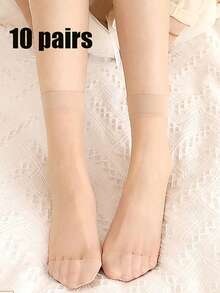 1/5/10/20 pares de medias de seda para mujeres en verano, calcetines cortos ultrafinos, anti-enganches, resistentes al desgaste, dispensables, antideslizantes, invisibles, calcetines transparentes de color carne