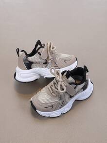 1 Pair Breathable Fashion Versatile Kids Outdoor Casual Sports Shoes, Unisex Colorblock Soft Sole