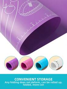 1pc Kneading Mat - Non-Stick, Easy To Clean - Blue/Purple/White/Pink Options, Convenient Cleaning, Suitable For Cookie, Dough, Cake Baking, Essential Baking Tool For Chinese Pastries, Great For Christmas, Easter, Thanksgiving - Multicolor - View 3