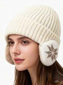 男女通用冬季保暖针织抓绒帽，防风保暖户外运动帽，纯色，适合寒冷天气；休闲、优雅、复古风格，适合旅行、工作、日常穿着、万圣节、冬季、秋季