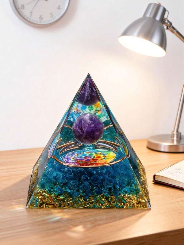 هرم بلورات الشفاء الأورجون، هرم زهرة الحياة الأورجونيت بلورات الكوارتز الوردي للشفاء، هرم بلورات الشفاء لشاكرا الريكي لتوليد الطاقة الإيجابية لتقليل التوتر وتعزيز العلاقات وجلب النجاح، هدية روحية، بلورات شفاء، هرم بلوري، زخرفة ديكورية من الأورجونيت لشفاء المال وجلب الرخاء والنجاح، هدايا عيد الميلاد/عيد الفطر/رأس السنة/عيد الحب