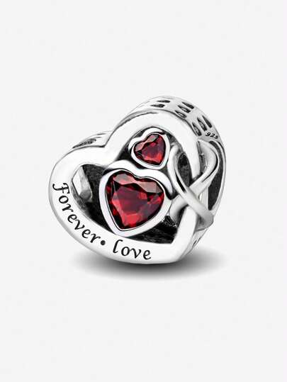 1pc Fashionable Infinity Heart Bead, Suitable For Women Bracelet, Bangle DIY Jewelry Making And Daily Accessories Decoration