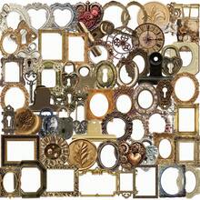 68 piezas de pegatinas de marco de fotos retro, adecuadas para decorar portátiles, cuadernos, fundas de teléfonos, hechas de material PET, pegatinas decorativas de papel - Multicolor - Ver 13