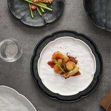 8-Inch Shallow Ceramic Dish, Matte White, Suitable For Steak, Minimalist And Elegant Design - Multicolor - View 4