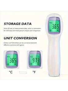 MAMIJOY Non-Contact Thermometer For Measuring Body Temperature With Large LED Display (Batteries Not Included) Ideal Gift For Thanksgiving - White - View 5