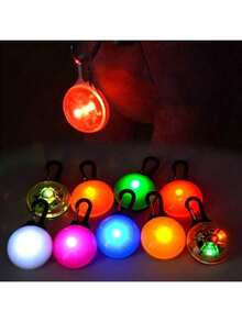 1 pièce/2 pièces Pendentif LED pour animal de compagnie de couleur aléatoire, collier de chien étanche avec lumière, convient pour la promenade en extérieur, balise lumineuse pour collier de chien, pile incluse - Multicolore - Voir 4