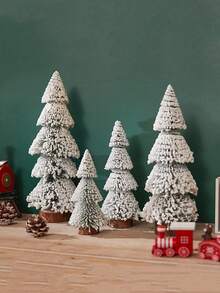 新款植绒桌面圣诞树装饰品，迷你松树摆件，适用于节日装饰，可用于商店、酒店、橱窗展示、圣诞派对等场合。 - 20cm - 查看 1