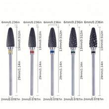 Set da 5 punte per trapano per unghie in ceramica nera da 3/32" e testine professionali per la pulizia e la lucidatura delle unghie, per la rimozione di calli e pelle morta - Multicolore - Visualizzare 4
