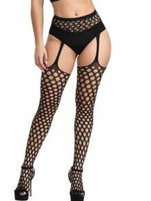 性感内衣女士渔网蕾丝吊袜带及膝长筒袜，适合夜店、夜生活、约会、表演、蜜月——性感及膝长筒袜和连裤袜内衣