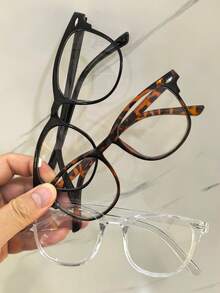 Retro Lightweight Fashion Glasses Set - Fashionable Full Frame Blue Ray Blocking Glasses - Multicolor - View 3