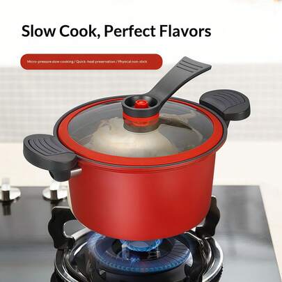 Non Stick Pressure Cooker, Micro Pressure Braising, Household Internet Famous Pot, Multi-Purpose Soup Pot, Pressure Cooker, Micro Pressure Cooking Pot, Gift, Pressure Soup Pot, Household Pot, Non Stick Pot, Stew Meat, Soup Pot, Dual Ear Stew Pot, Gas Stove, Electromagnetic Stove, Universal