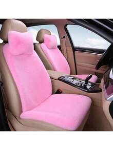 1件装汽车座椅垫 冬季长绒座椅垫 舒适保暖汽车座椅套 靠背短长绒后座垫 - 靠背 - 查看 2