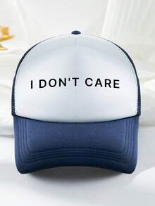 1pc Unisex Outdoor Casual Fashion Breathable Adjustable Size Sun-Shading Trending Slogan Printed Sponge Mesh Baseball Cap, Trucker Hat, Dad Hat, Suitable For Daily Matching, Versatile - A - View 17