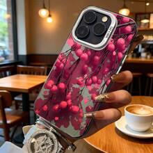 Funda de Teléfono con Patrón de Flor de Cerezo Rosa para Modelos de  y  Adecuada para Todas las Estaciones Opción de Regalo Ideal - Plateado - Ver 6