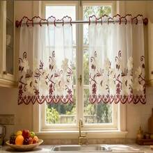 1 buah Tirai Pendek Motif Bunga Bordir, Gaya Romantis Prancis, Bahan Poliester, Tirai Jendela Kecil/Pembatas, Cocok untuk Ruang Tamu, Jendela Kamar Tidur, Lemari, dan Dekorasi Pintu - MultiWarna - View 17