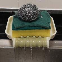 TONGDY Jabonera con autodrenaje, Jabonera reutilizada, Caja contenedora deón, Rejilla esponjas, Mantiene Las encimeras secas y fáciles de Limpiar - 1 - Ver 2