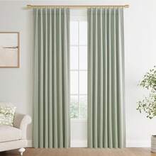 Beige Linen% Blackout Curtains 84 Inch Long, Rod Pocket/Back Tab/Hook Belt/Clip Rings, Thermal Insulated Drapes Bedroom Living Room With Hooks (1 Panel, 60 X 84), Stylish Window Treatments - 迷霧賢者 - 查看 9