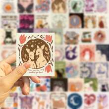 50pcs Retro Bizarre Inspirational Stickers For Luggage Scrapbook Skateboard Guitar Classroom Holiday Party Diy Decorations - Multicolor - View 3