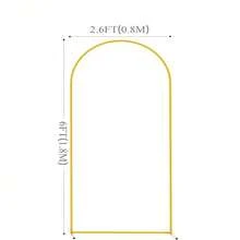Set di supporti ad arco in metallo dorato, struttura ad arco alta 4ft/5ft/6ft/6.5ft/7.2ft per matrimoni, feste, compleanni, lauree, anniversari, cerimonie di apertura, decorazioni per interni ed esterni - Dorato - Visualizzare 9