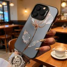 Funda de Teléfono Diseño de Flor Rosa Gris para iPhone 14 13 12 11 Pro Max y  Galaxy S23 S22 S21 S20 Opción de Regalo Ideal para Todas las Estaciones - Plateado - Ver 3