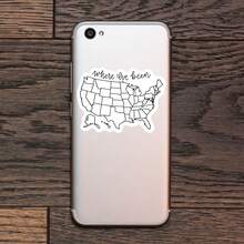 1pc "Places We've Been" USA Map Sticker, Travel Tracker Laptop Decal, Adventure Vinyl Sticker, Add Color To Your Journey, Waterproof Reusable Water Bottle Sticker, Durable Outdoor Tumbler Decoration, Popular USA Map Notebook Sticker, Perfect Gift For Travelers & Couples, Minimalist Black & White Car Decal, Cute Road Trip Water Bottle Vinyl Sticker, Travel Journal Planner Decoration, Adventure Laptop Accessory - Multicolor - View 6