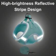 2pcs/Set Soft Breathable Adjustable Reflective Dog Harness Vest, Suitable For Small & Medium Dogs - Multicolor - View 7