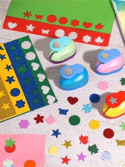 1 st Shell Slumpmässig Färg Präglingsmaskin, Hålslagare, Kreativ DIY Blomhålslagare, Nybörjarhandgjorda Material, Präglingsmaskin, Arbetsbesparande och arbetsbesparande präglingsmaskin, Halloweenpresent, Julklapp