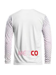 Mexico Style Football Long Sleeve Sweatshirt Comfortable Round Neck Long Sleeve Sports Top Suitable For Football Match, Training, Casual And Holiday Wear Great Gift - Pink - View 4