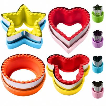 8pcs Sandwich Cutter And Sealer Set,Stainless Steel Sandwich Cutter Set, Pocket Mold Cartoon Bread Mold Toast Stamp Press Mold,Stainless Steel Cookie Cutter,Creative Shapes-Round,Heart,Mouse,Star,Fruit Vegetable Cutter Shapes, Food Picks For Bento Box, Ideal Baking Tools For Bento Box,Holiday Baking,Family Kitchen, Birthday Party, Breakfast, Picnic, Camping, DIY Baking,Pocket Sandwich Maker Tool, Back To School Lunchbox Maker