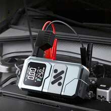 1.8V汽车应急启动电源带空气压缩机 - 汽车配件：便携式汽车应急启动电源、汽车电瓶应急启动器、移动电源、汽车电瓶充电器，配备1.8V空气压缩机。无线便携式轮胎充气泵，内置1500mAh锂离子电池，支持USB快速充电，Type-C接口。 - 灰色 - 查看 3