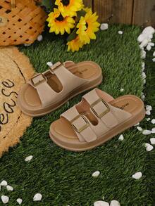 1 Pair Kids Slippers, Boys/Girls Fashion Summer Slippers, Soft Bottom Non-Slip, Slip-On Beach Sandals