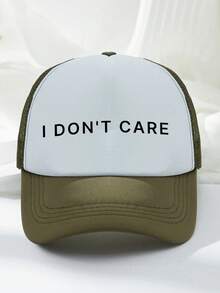 1pc Unisex Outdoor Casual Fashion Breathable Adjustable Size Sun-Shading Trending Slogan Printed Sponge Mesh Baseball Cap, Trucker Hat, Dad Hat, Suitable For Daily Matching, Versatile - A - View 9